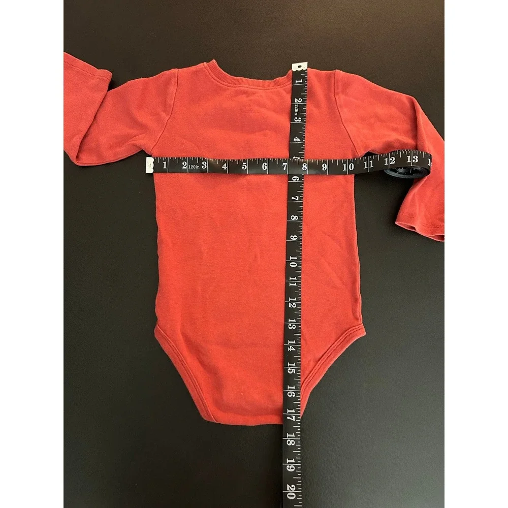 Pekkle Baby Boys Red Elephant Henley Long Sleeve Bodysuit 24M 1337